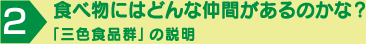 食べ物にはどんな仲間があるのかな？「三色食品群」の説明