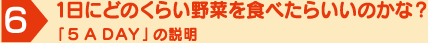 １日にどのくらい野菜を食べたらいいのかな？「5 A DAY」の説明